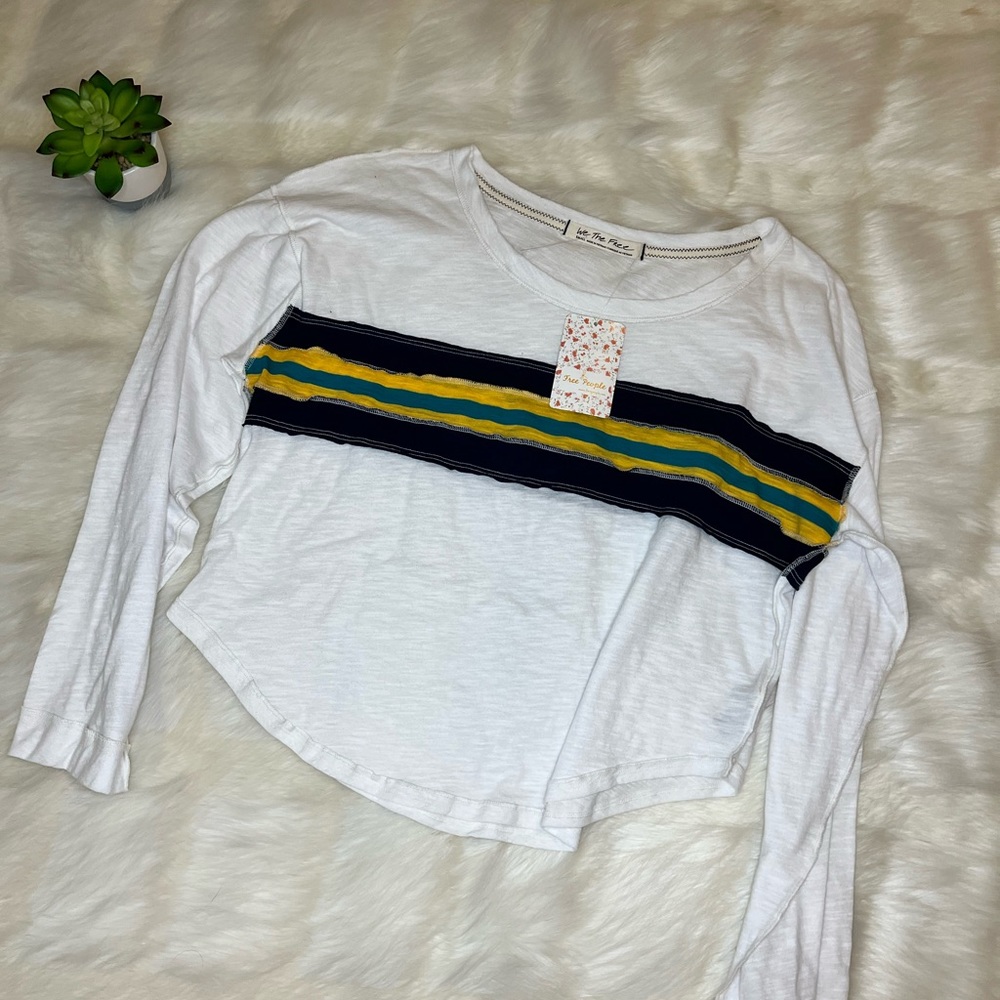 NWT Free People | We The Free Sheer Stripe Relaxed Fit Long Sleeve Small
